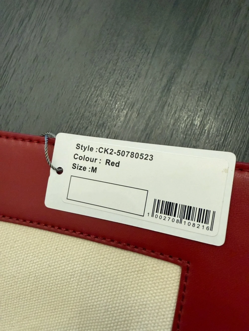 Charles & Keith Red and‎ Cream Canvas NWT Crossbody Bag Medium